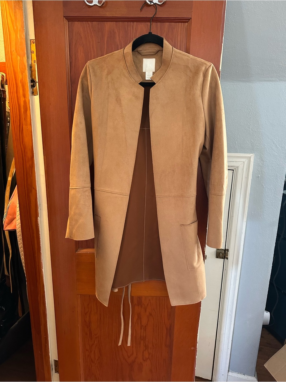 H&M Camel Open-Front Trench Coat